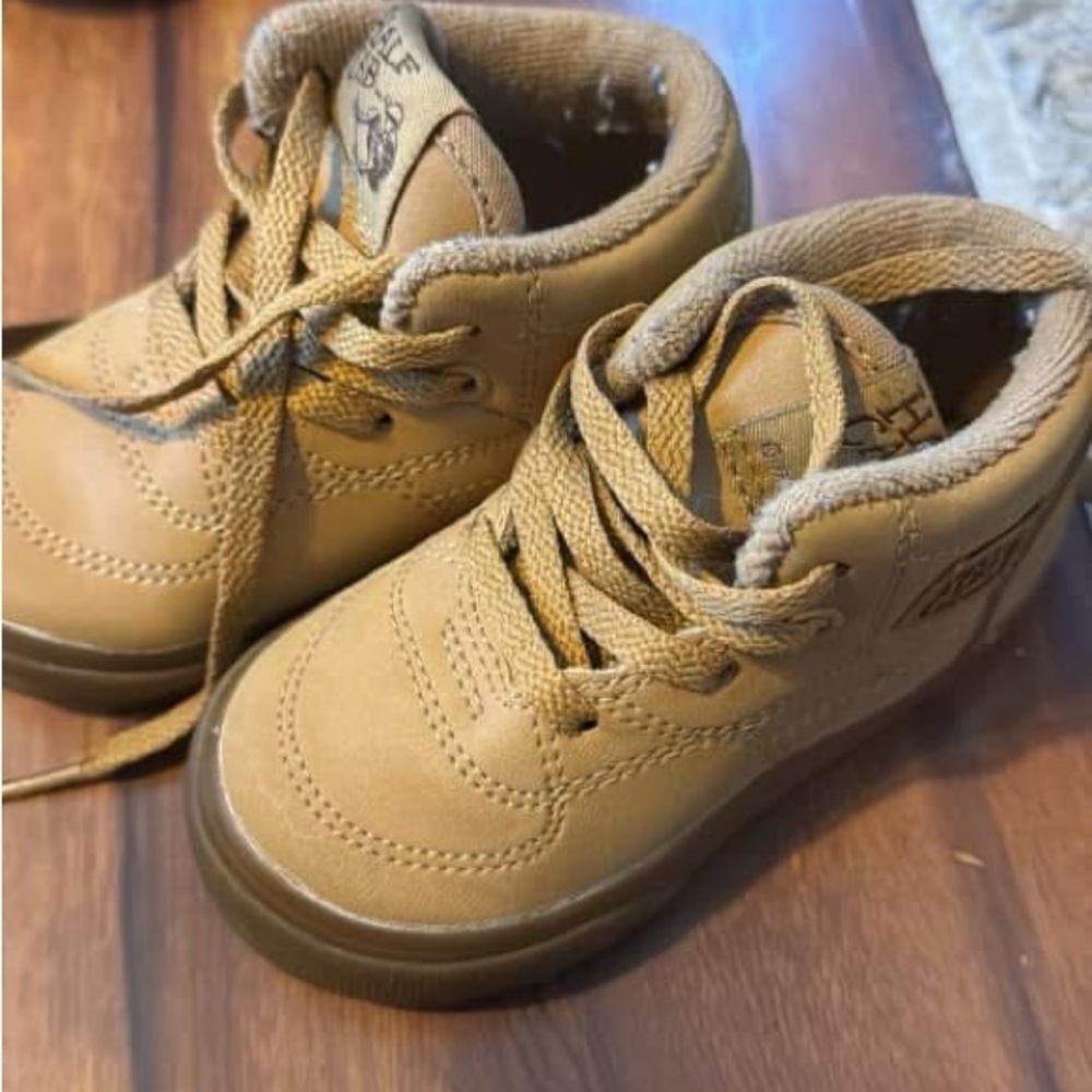 Kids Tan High-Top Shoes